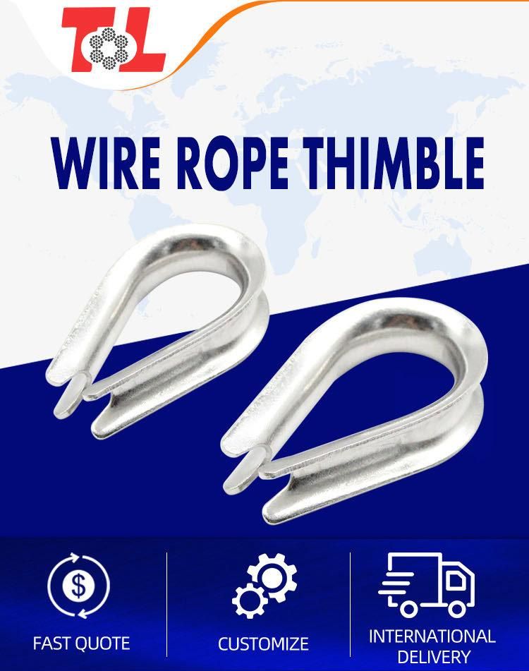 Rigging Hardware Cable Wire Rope Fittings Thimbles 304 Stainless Steel 2mm Stainless Steel Thimble