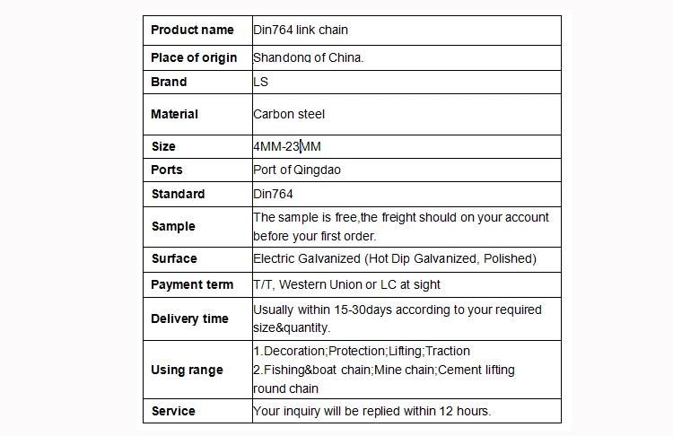 China Manufacturer of Welded Medium Link Chain for Sale