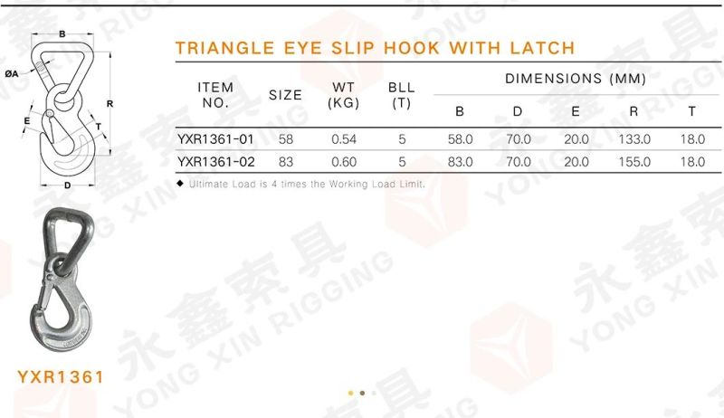 G70 Eye Slip Hook with Delta Triangle Ring Assembly Kit