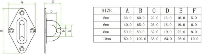 304 316 Stainless Steel Diamond Pad Eye Plate