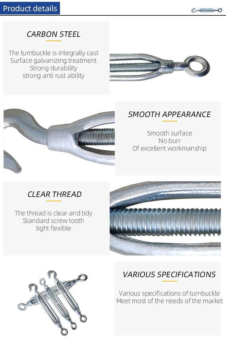 Eg Free Forged JIS Type Metal Turnbucklel Hooks and Eyes