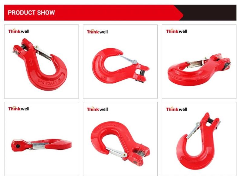 High Tenslie Forged G80 Safety Clevis Sling Hook with Latch