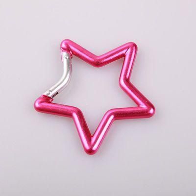 Factory Hot Sale Custom Logo 65mm Colorful Aluminum Alloy Star Shaped Carabiner