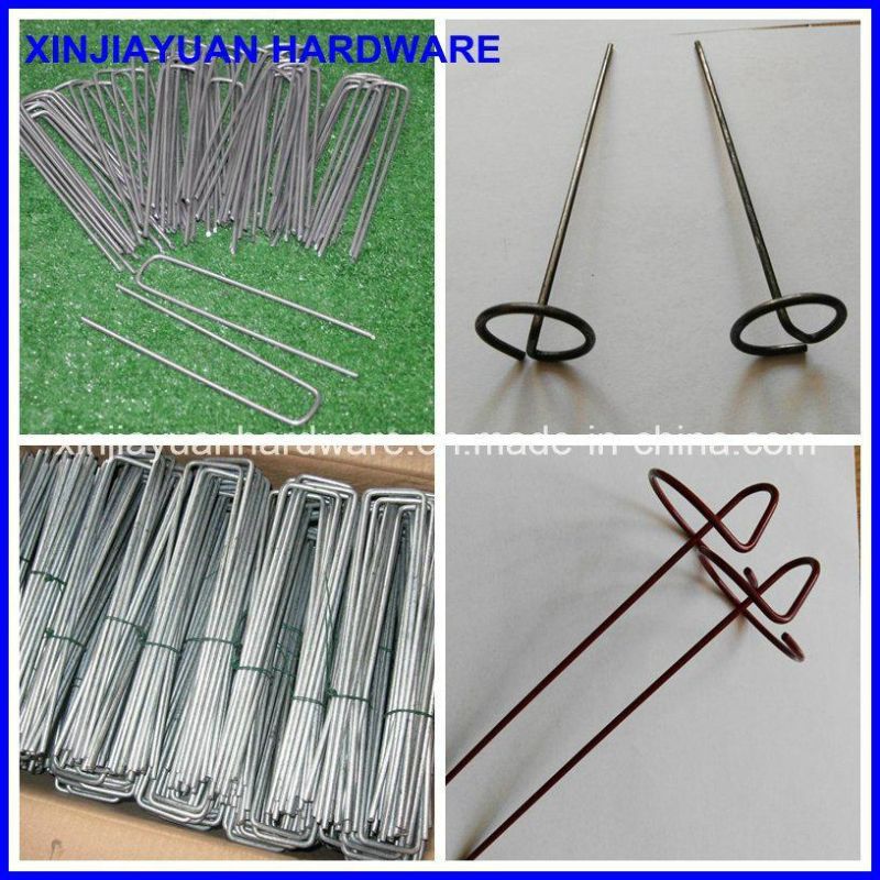 6′′x1′′x6′′ Black / Galvanized Square Top U Type Weed Mat Pin