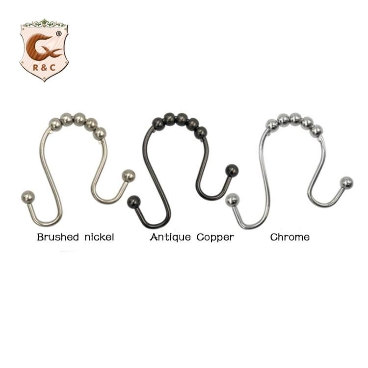 Bath Set Rust Shower Curtain Hooks Rustproof Flower Shower Curtain Rings