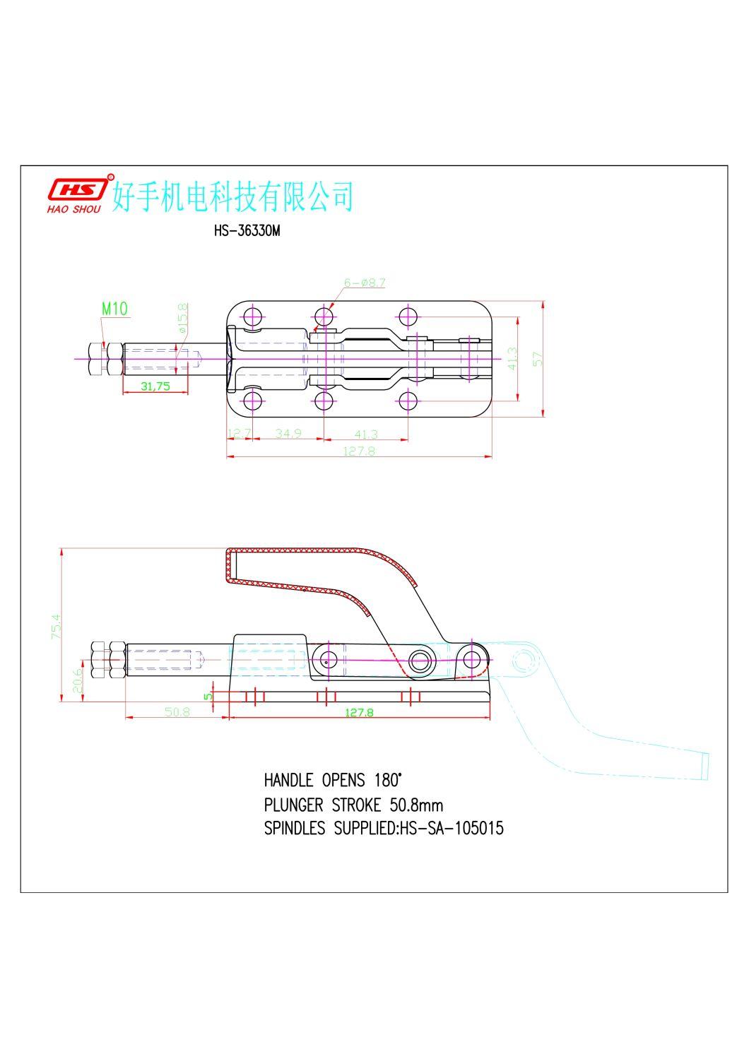 HS-36330m China Haoshou Push-Pull Toggle Clamps for Welding Jig Fixture Same as 630-M