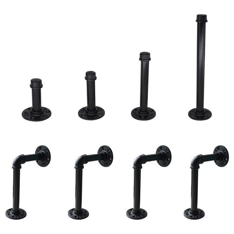 Black Powder Coating Pipe Shelf Brackets for Indoor DIY Design