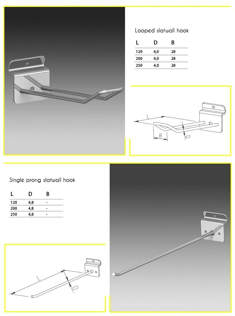 Supermarket Display Bar Hook Single for Rear Support Bars