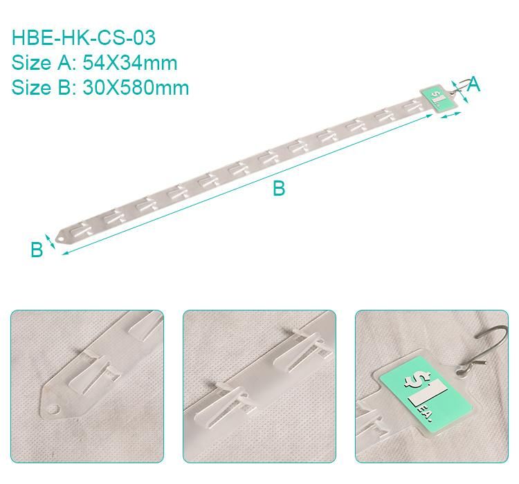 Plastic Supermarket Equipment Double Sided Merchandiser Strip