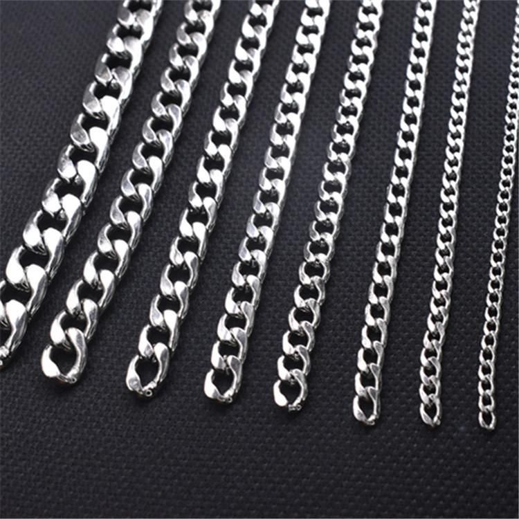 Low MOQ Metal Silver Handbag Chains for Bags Accessories Purse Shoulder Handbag Chain Strap Metal Lady Chains Bag