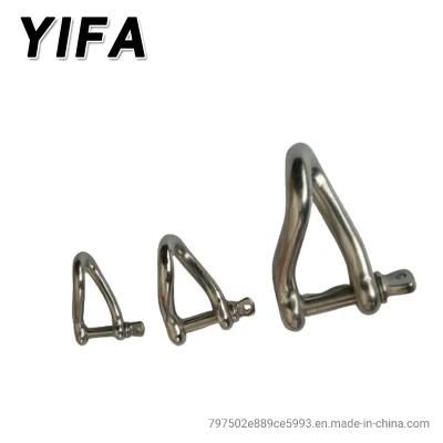 304 316 Stainless Steel Twisted Anchor Shackle with Screw Pin