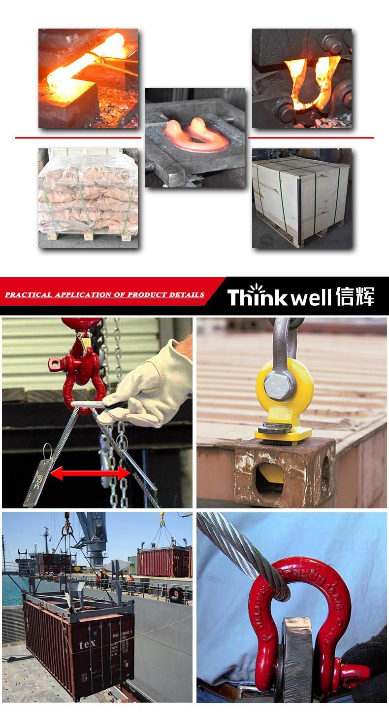 Us Type G2150 Lashing Chain Shackle with Safety Pin