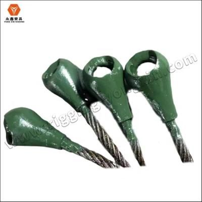 High Tensile Steel Cast Open Spelter Wire Rope Sockets Galvanized G416 Grooved Open Spelter Wire Rope Socket