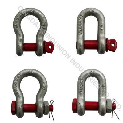 U. S. or European or JIS Type Forged/Casting G209 G210 G2130 G2150 Bow Shackle or D Shackle