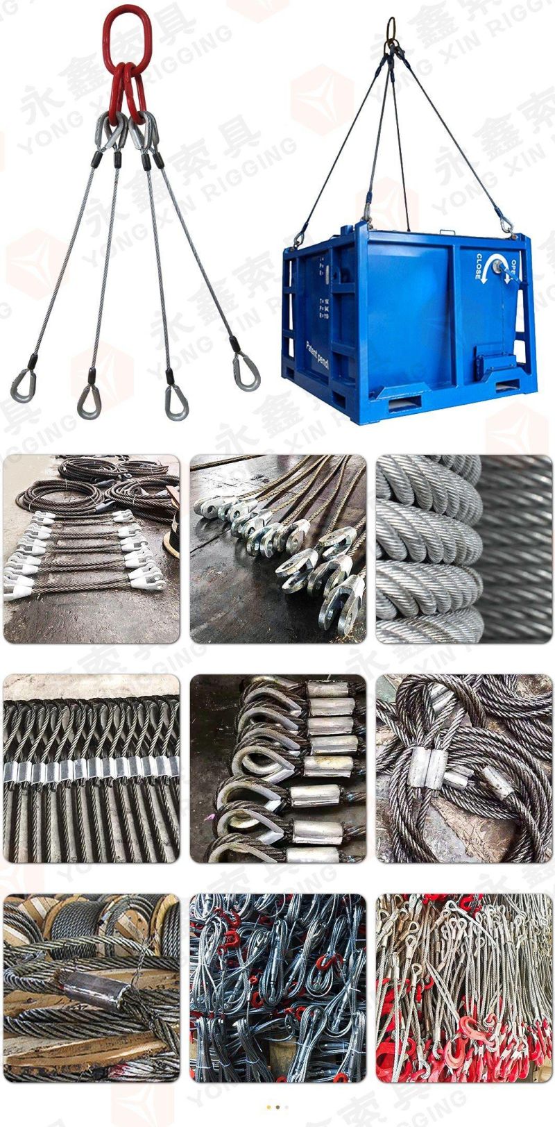 Custom 316 Stainless Steel Wire Rope Sling with Soft Loop for Architectural
