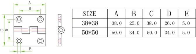 304/316 Stainless Steel Solid Cast Square Cabin Hinge