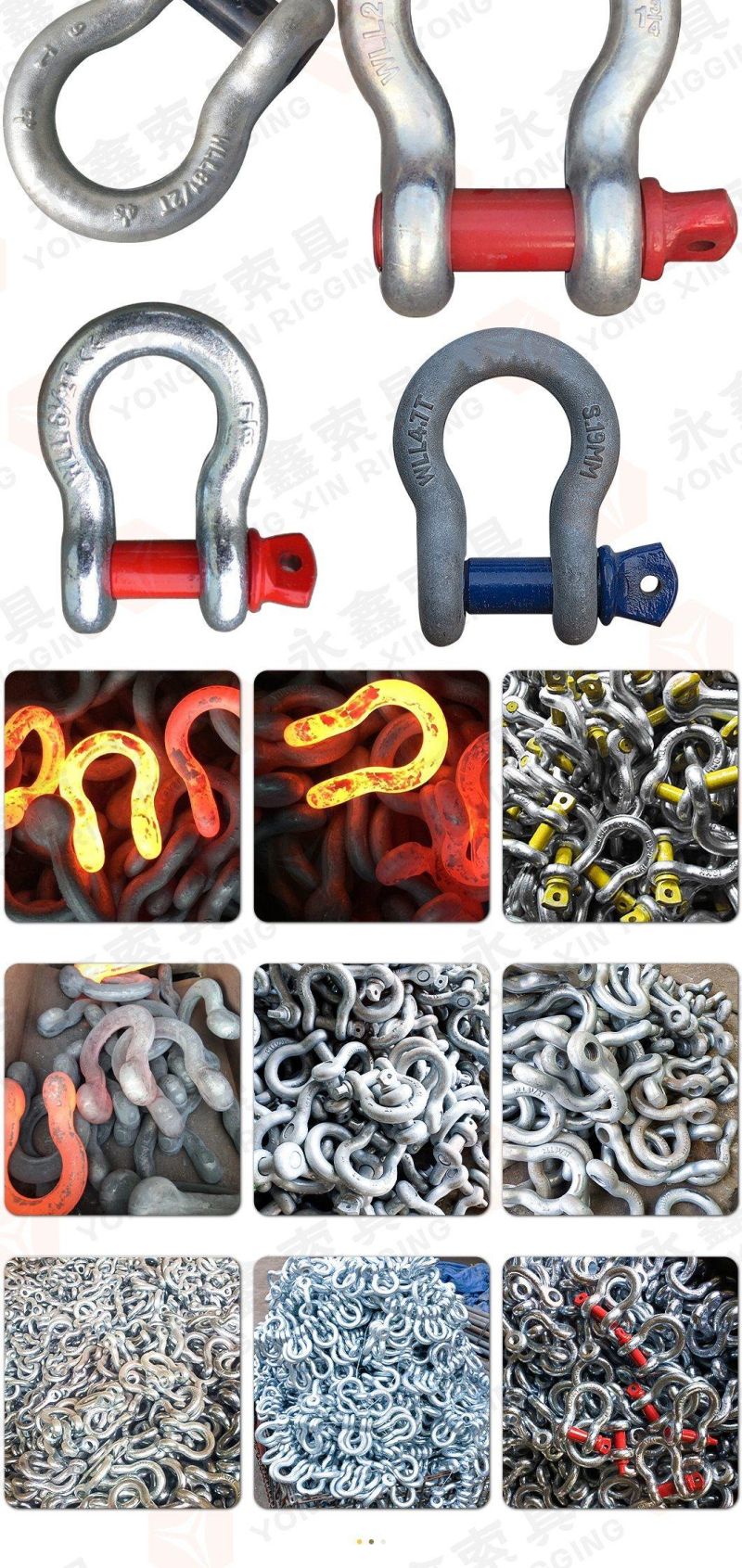 4.75ton 6.5ton Paint Screw Pin G209 Bow Shackle for Lifting