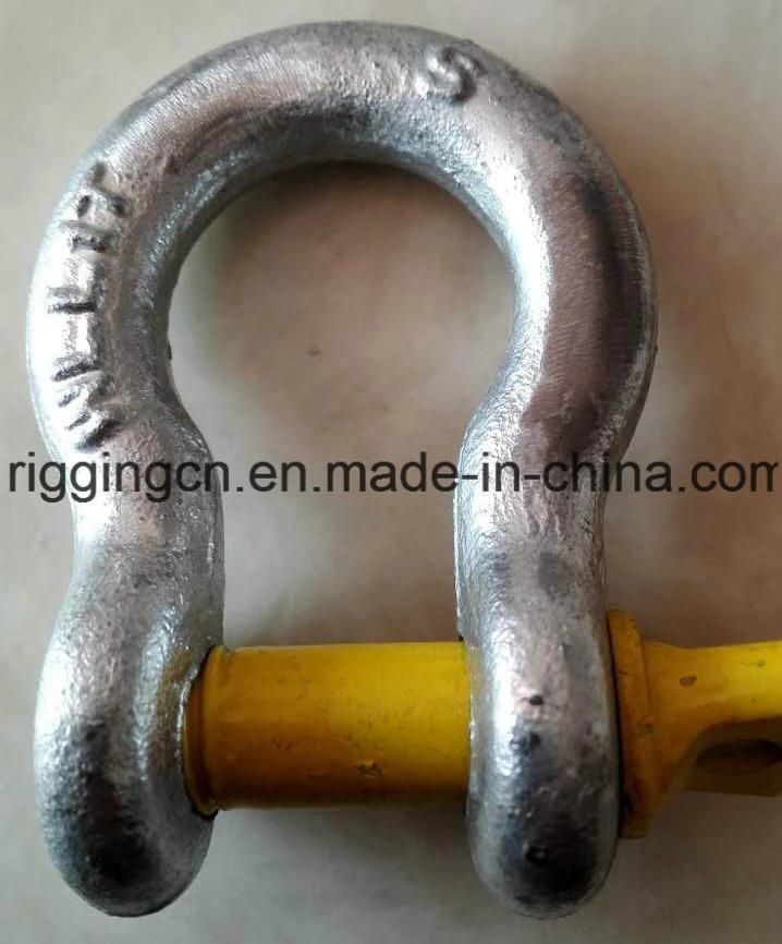 Bow Shackle for Industrial with Yellow safety Pin in Grade S