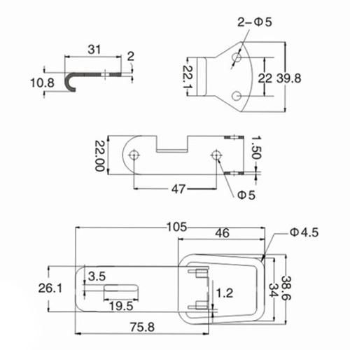 Stainless Steel Lockable Spring Toggle Latch/ Toolbox Latch Steel Buckle/ Stamping Parts Polished Powerful Hardawre Tools Chest Toggle Lock Latch