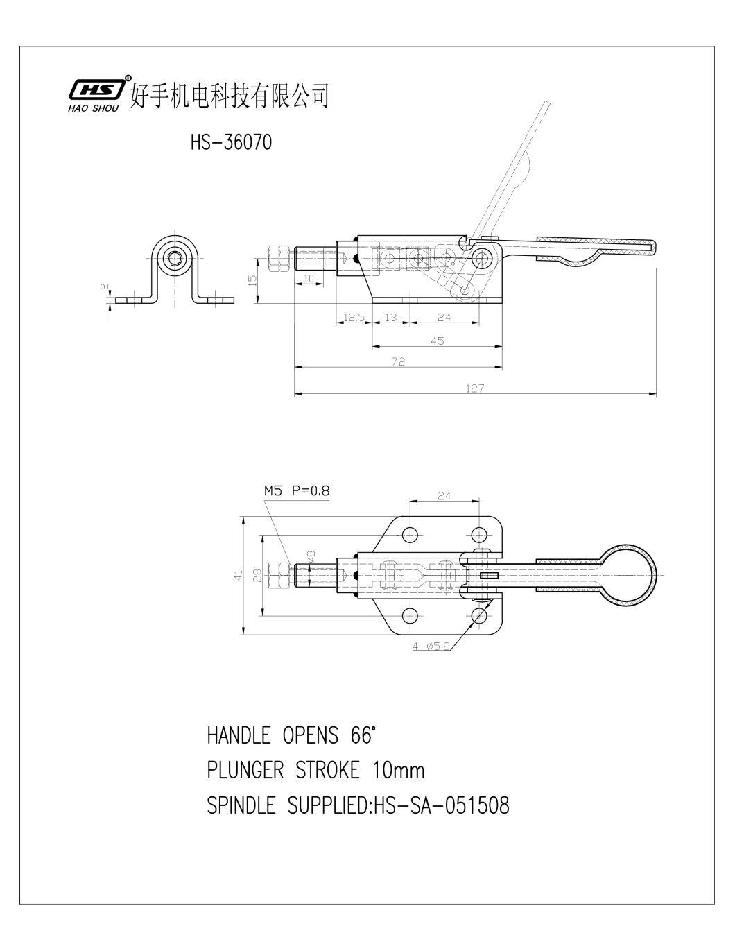 HS-36070 Metal Hand Tool Push Pull Type Toggle Clamp with 1200 Holding Capacity