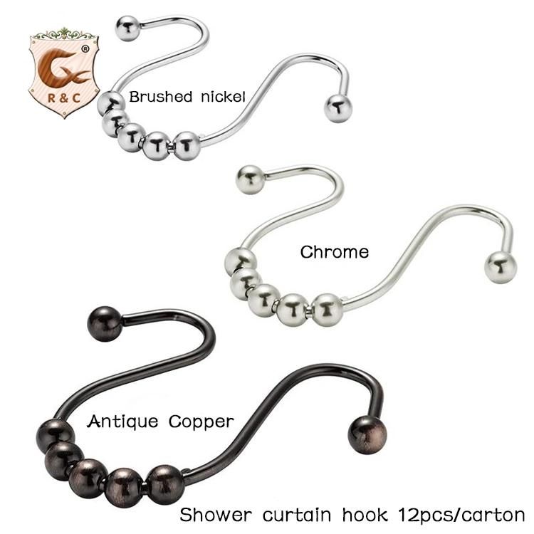 Bath Set Rust Shower Curtain Hooks Rustproof Flower Shower Curtain Rings