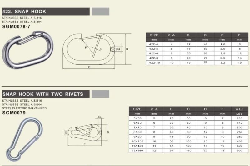 Stainless Steel Carabiner Spring Hook