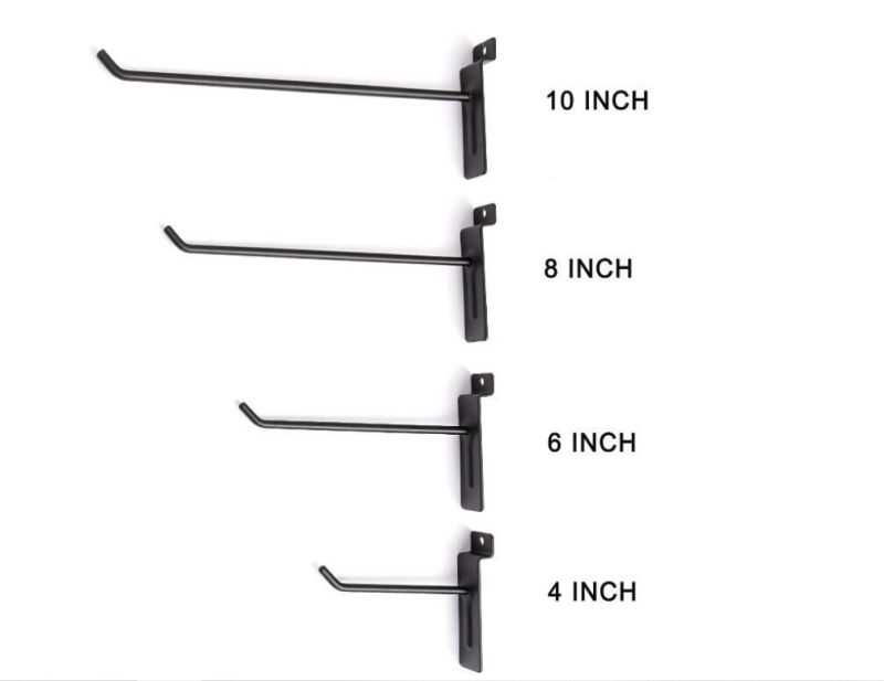 Pole Mast 4" Heavy Duty Black Slatwall Panel Hooks