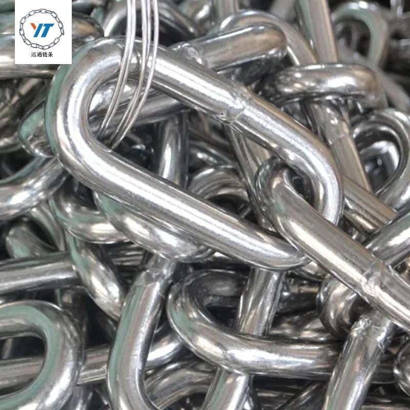 Heavy Duty Galvanized British Type Medium Link Commercial Welded Link Chain Carbon Steel Short/Long/Medium Link Chain DIN763 DIN764 DIN766 DIN5685 DIN5686