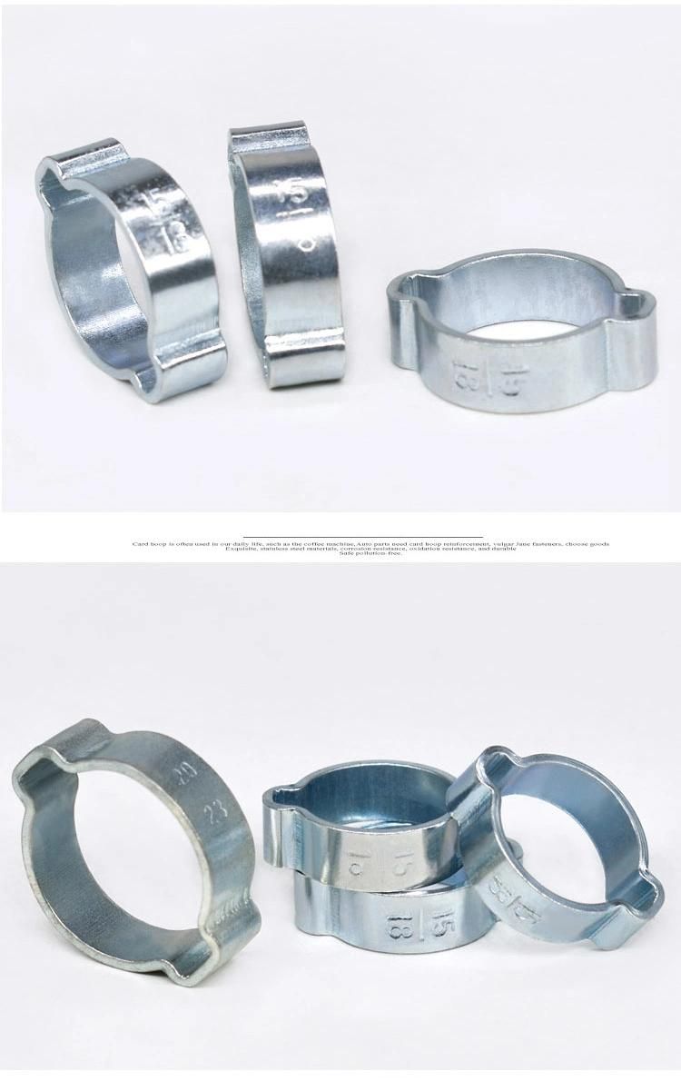 Zinc Plated Steel Two Ears Hose Clamp Double Ears Hose Clamp