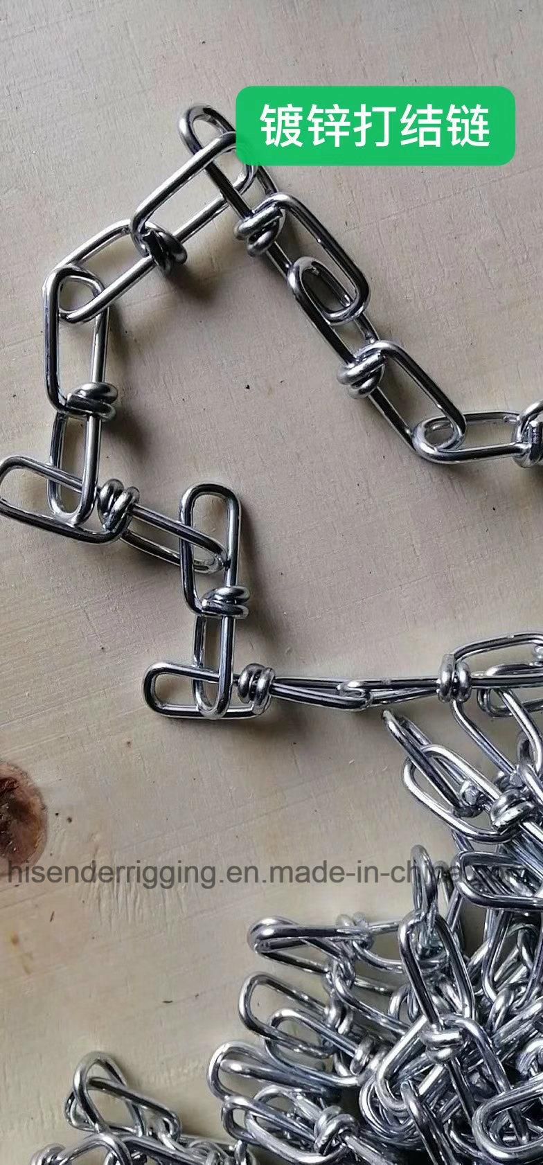 E. Galvanized White Zinc DIN5686 Double Loop Link Chain