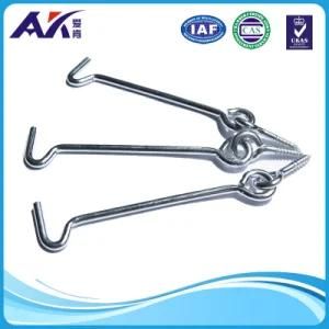 White Zinc Plated Gate Hook with Screw Eye