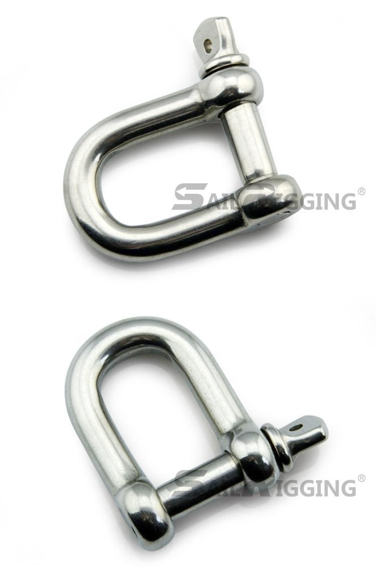 Heavy Duty Forged Rigging Hardware Stainless Steel Rigging Marine Chain D Shackle