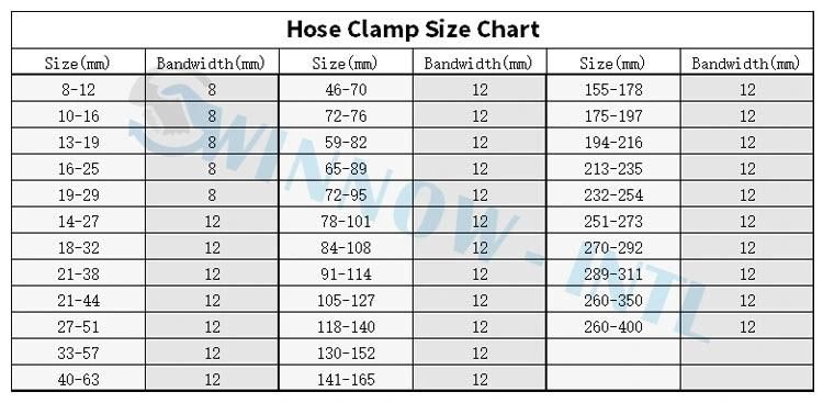 American Type Stainless Steel 201 304 316 Steel Hose Clamps Clip