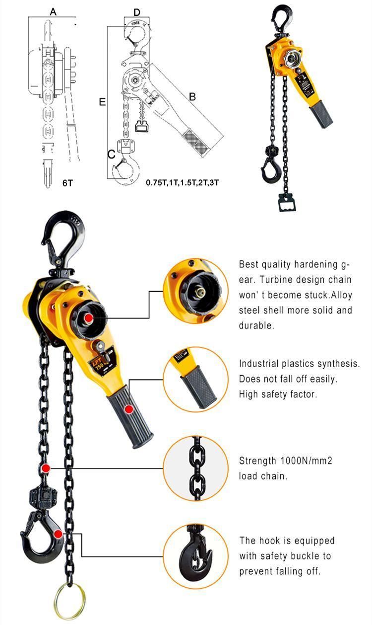Liftor Brand Vital Block Rachet Lever Manual Chain Hoist