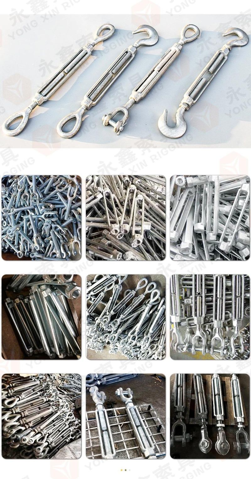 DIN DIN 1480 High Quality M20 20 mm 20mm Galvanized Steel Wire Rope Turnbuckle Hook and Eye Turnbuckle