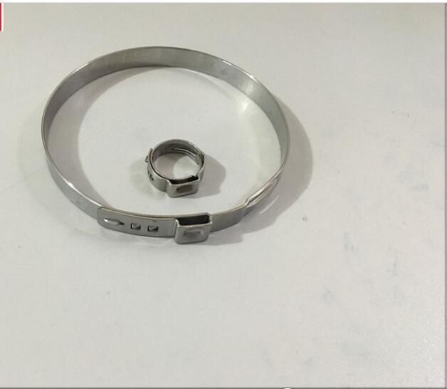 Stepless Swivel Silicone Round Stainless Steel Single Ear Hose Clamp