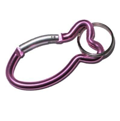 High Quality 62 mm Muliti-Colored Aluminum Alloy Fish Shape Carabiner