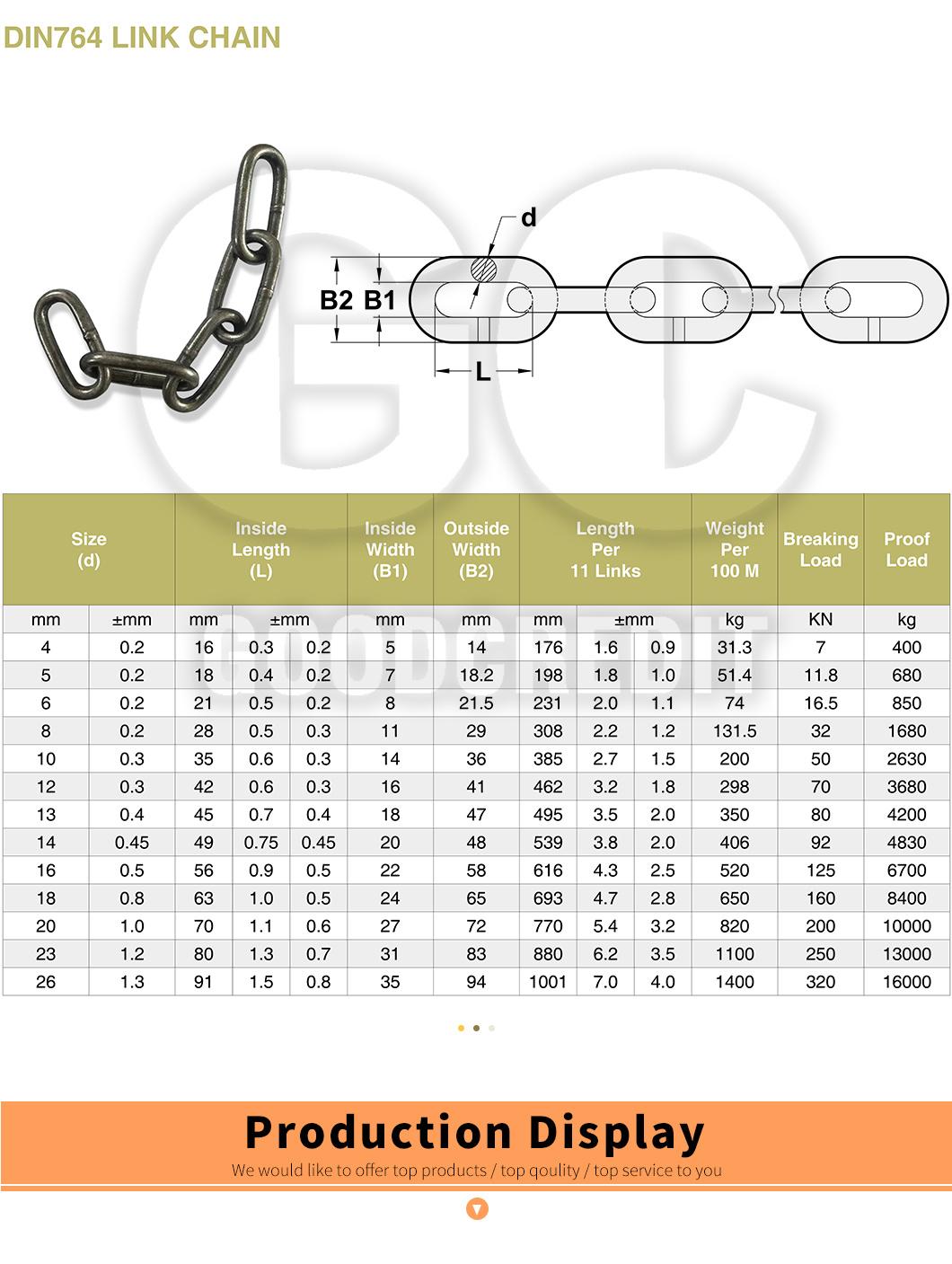 Steel or Stainless Steel DIN 763 Welded Link Chain