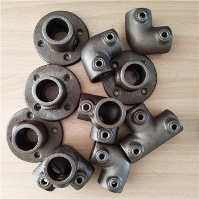 Black Malleable Iron Key Clamp Fence Pipe Fitting