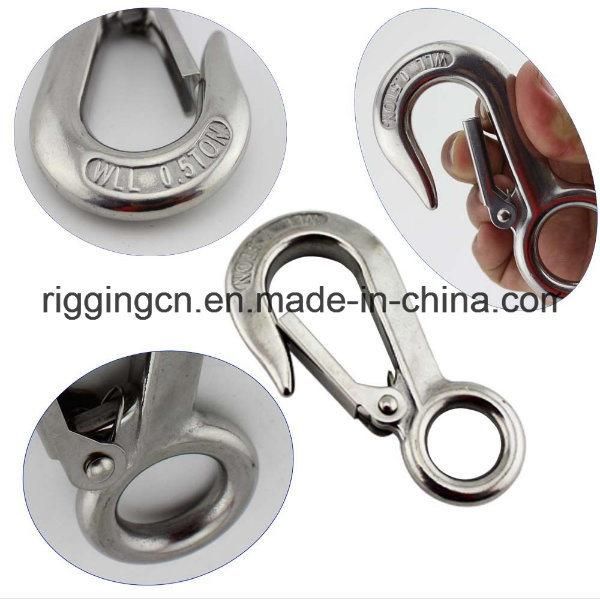 Stainless Steel Heavy Duty Eye Lifting Hook with Latch