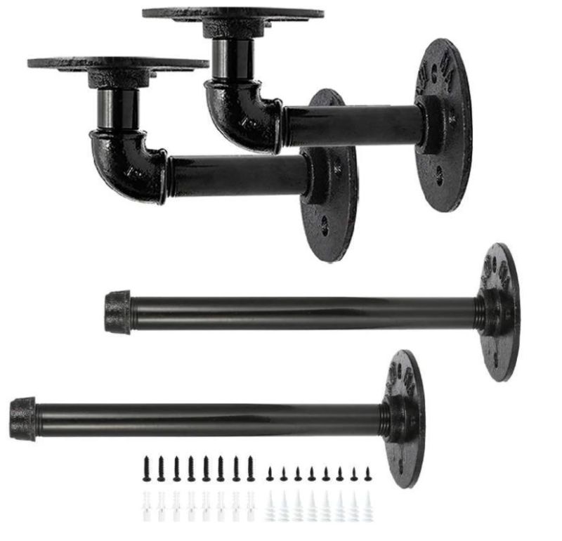 Floating Shelf Brackets Made From Industrial Pipe Fittings! Various Styles