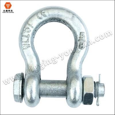 Us Type G2130 Drop Forged Galvanized Bolt Type Safety Anchor Bow Shackle