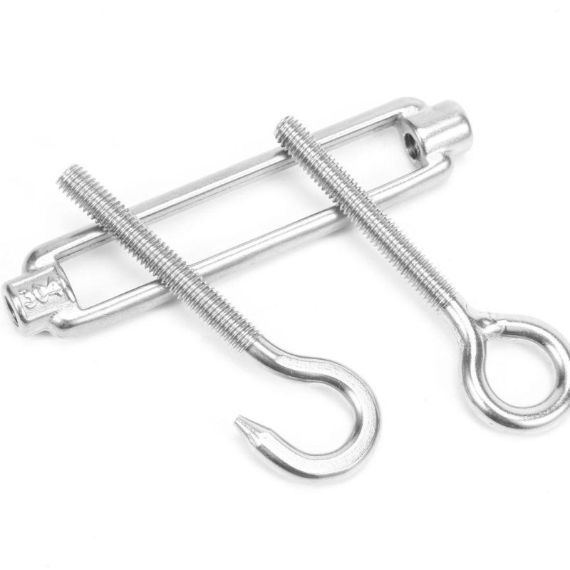 M6 Hook & Hook Turnbuckles 304 Stainless Steel Turnbuckle Hardware Kit for Wire Rope Tension