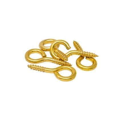 Metal Eye Screw Hook Screw Eye Brass Plated