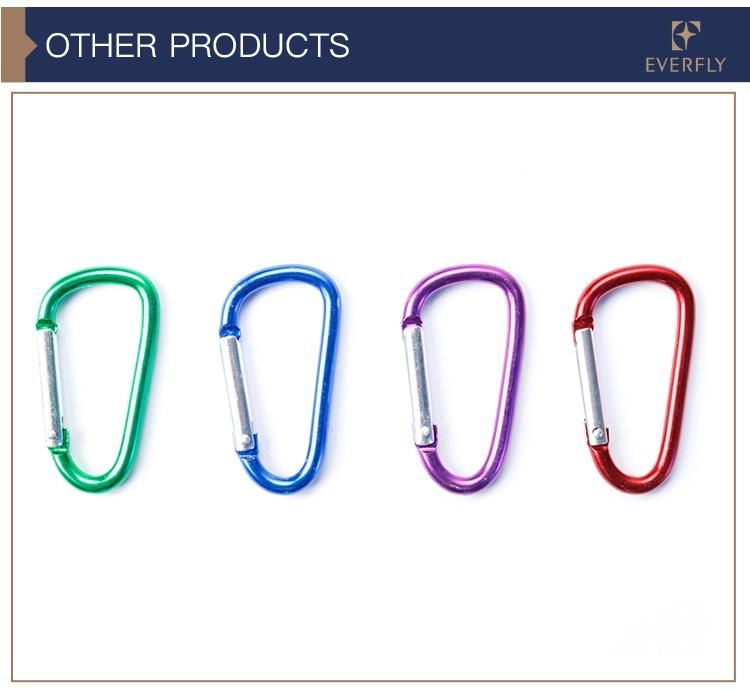 Stock No MOQ Custom Wholesale 48mm D Shape Carabiner Keychain Mini Aluminum Carabiner for Promotion Gift