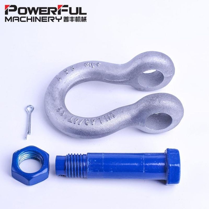 Low Weight High Polished U. S. Bolt Type Anchor Shackle Marine Hardware Small Bow Mini Crane Shackle U-Bolt Shackle Galvanized