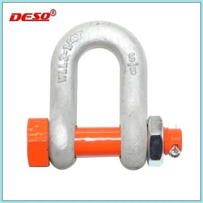 Us Type G2150 Galvanized Steel Bolt D Shackle