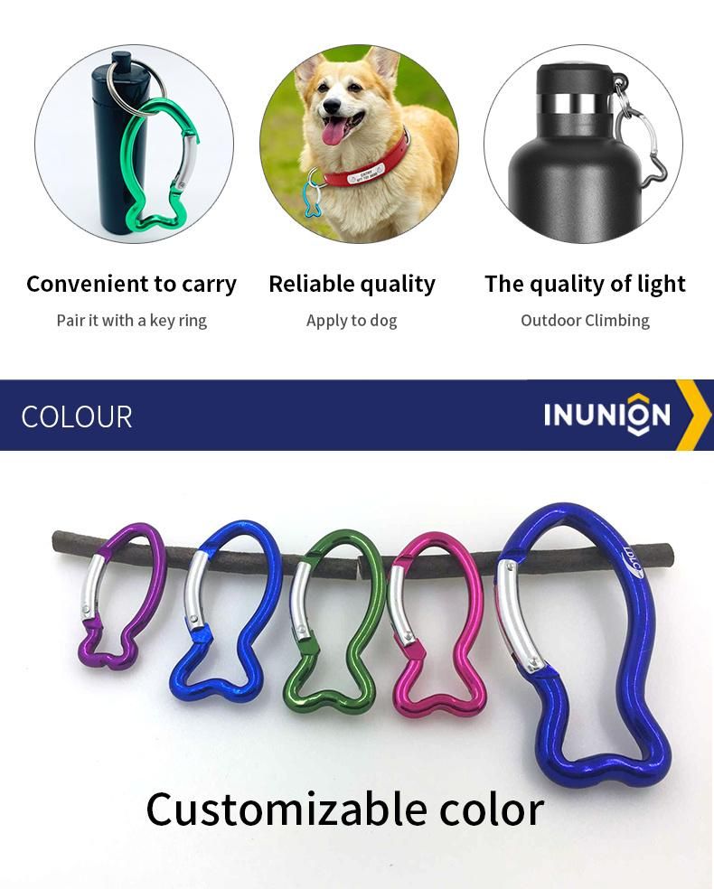 62mm Colored Fish Shaped Aluminum Carabiner Hook Clip for Promotion Gift