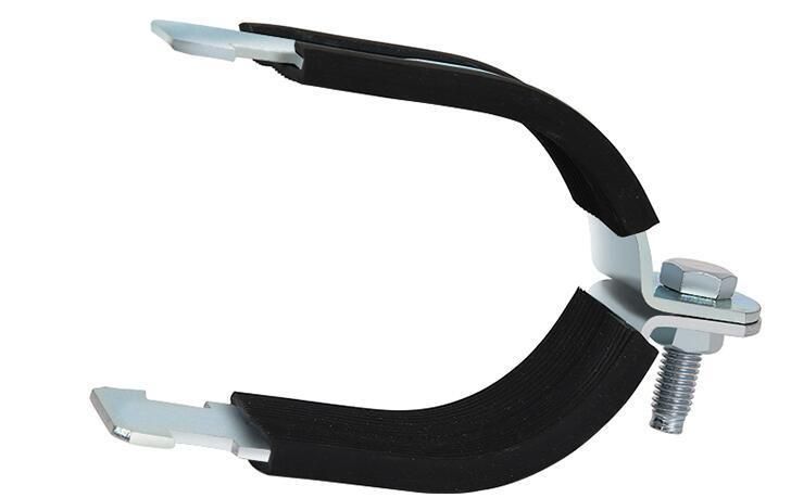 C Shape Carbon Steel Zinc Plated Rubber Pipe Clamp