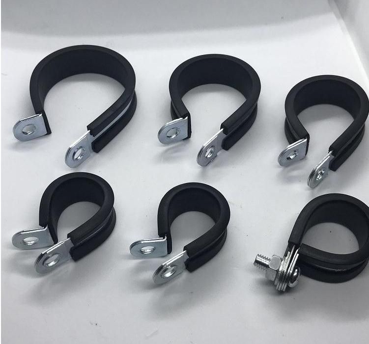 Galvanized Iron Rubber Lined P Style Clips Fist Clamping